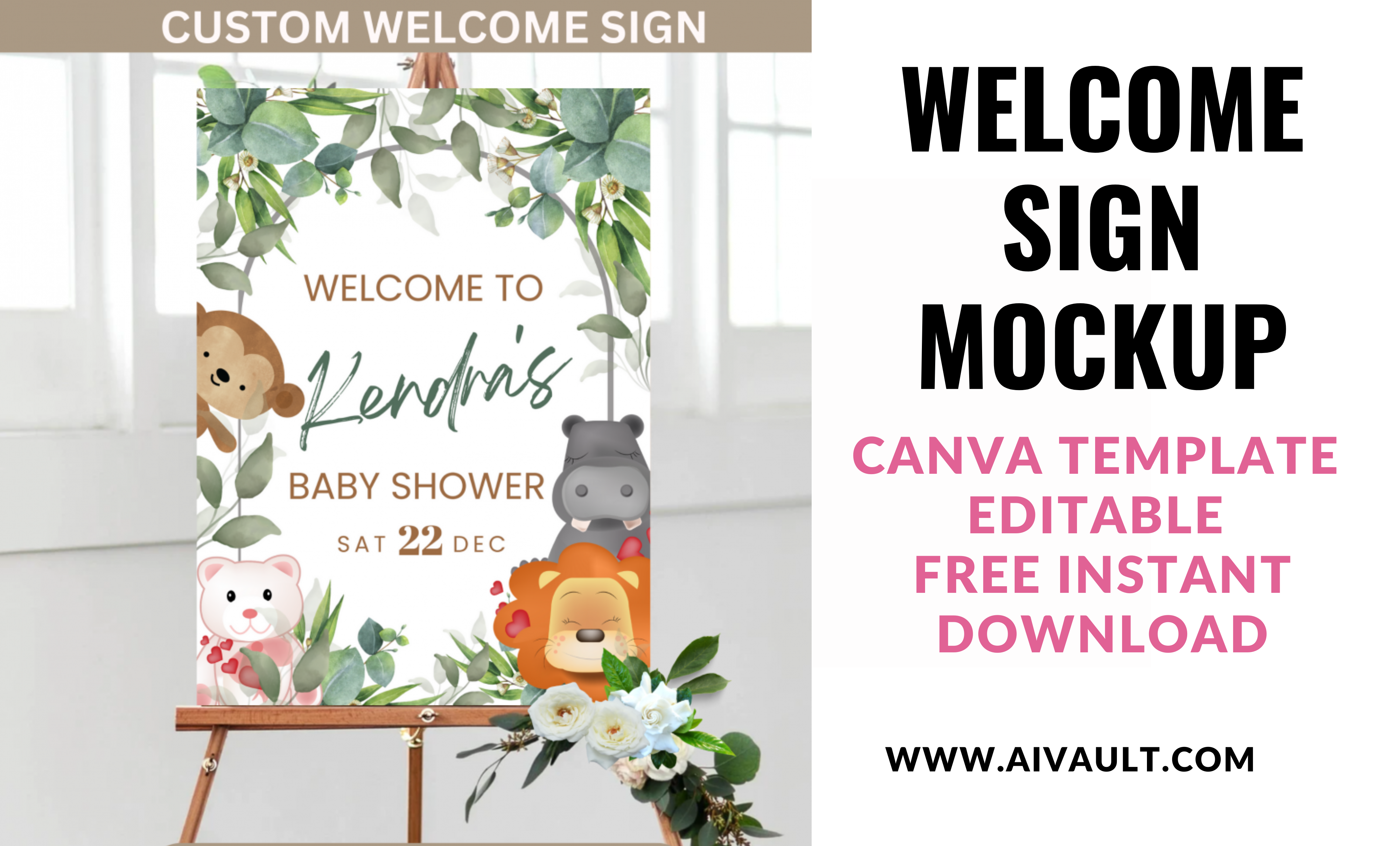 free welcome sign canva tempplate
