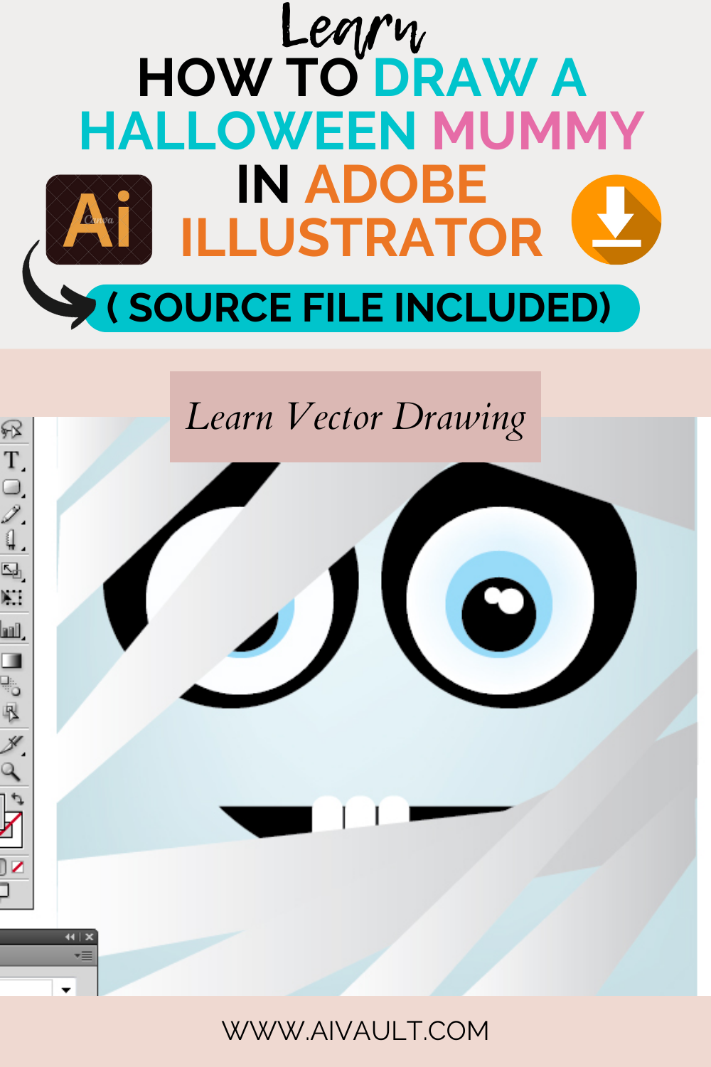 Adobe illustrator tutorial draw a vector illustrato halloween character 