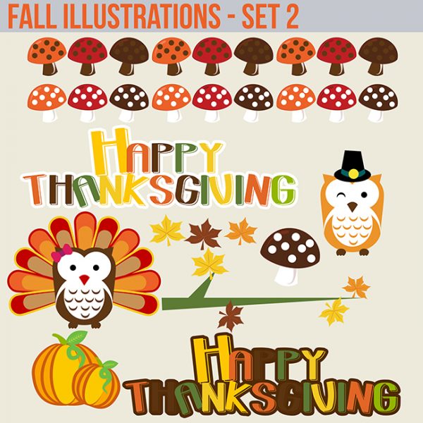 Fall halloween clipart and borders for commercial use