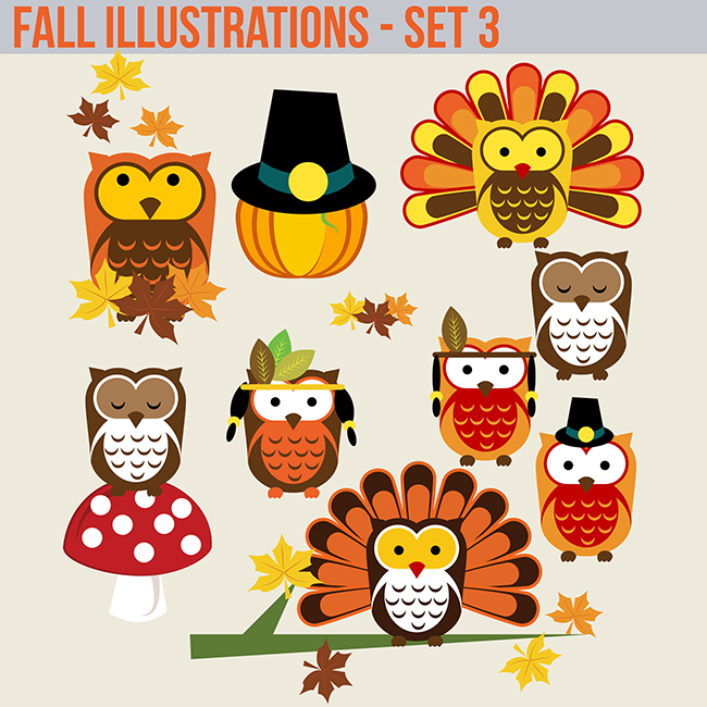 Fall Halloween Clipart Commercial use
