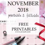 November 2018 Calendar PDF Printable and fillable calendar included , make desktop wallpaper or more.