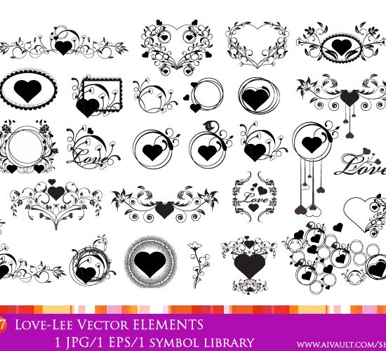 hearts and love photoshop brushes