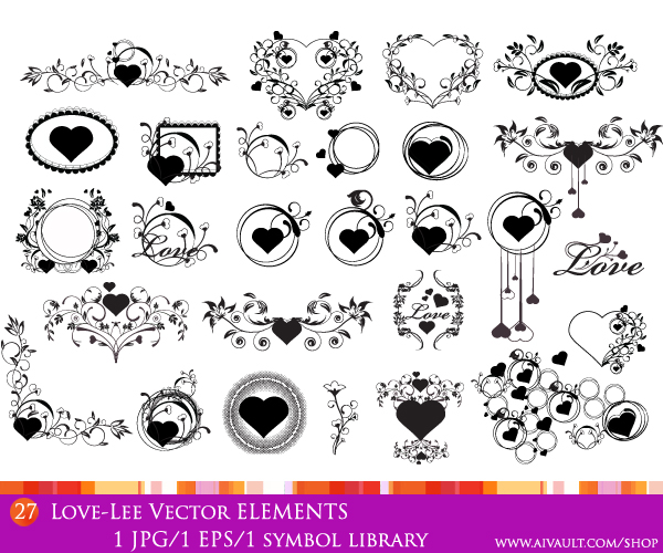 hearts and love photoshop brushes
