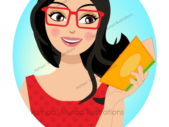 Book Reader Girl character clipart
