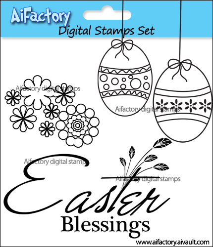 easterset Easter Wordings Digital Stamps