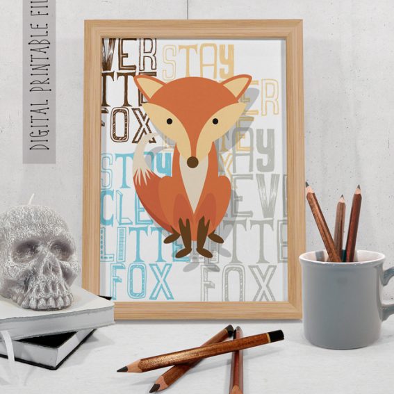 Fox Nursery Decor Wall Art Print