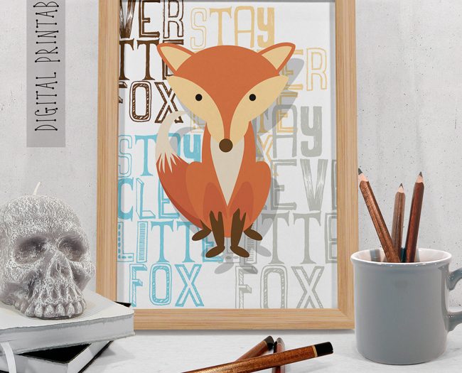 Fox Nursery Decor Wall Art Print