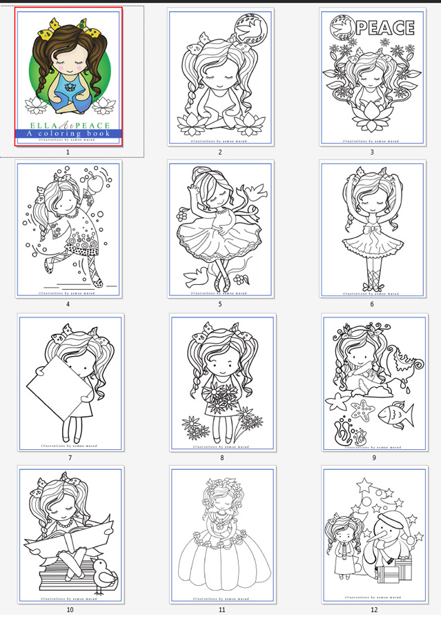 preview Ella Girls Coloring Pages for kids to print