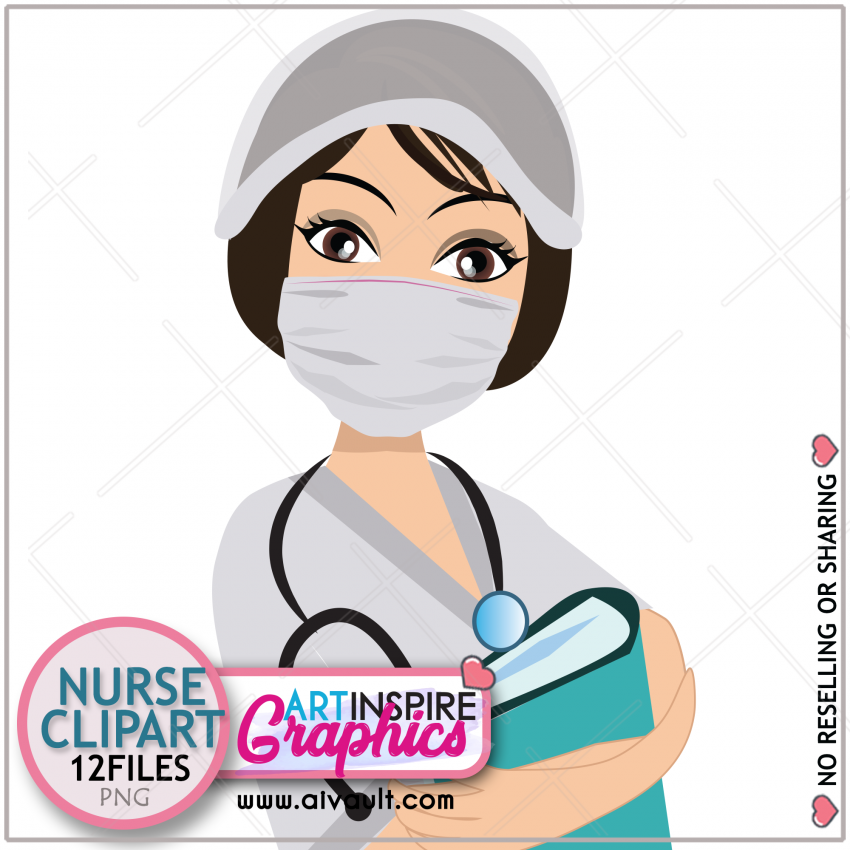 CA007 prev01b Nurse Clipart Holding Medical Journal