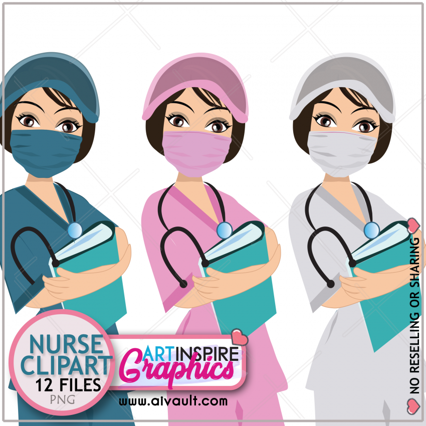 CA007 prev04 Nurse Clipart Holding Medical Journal