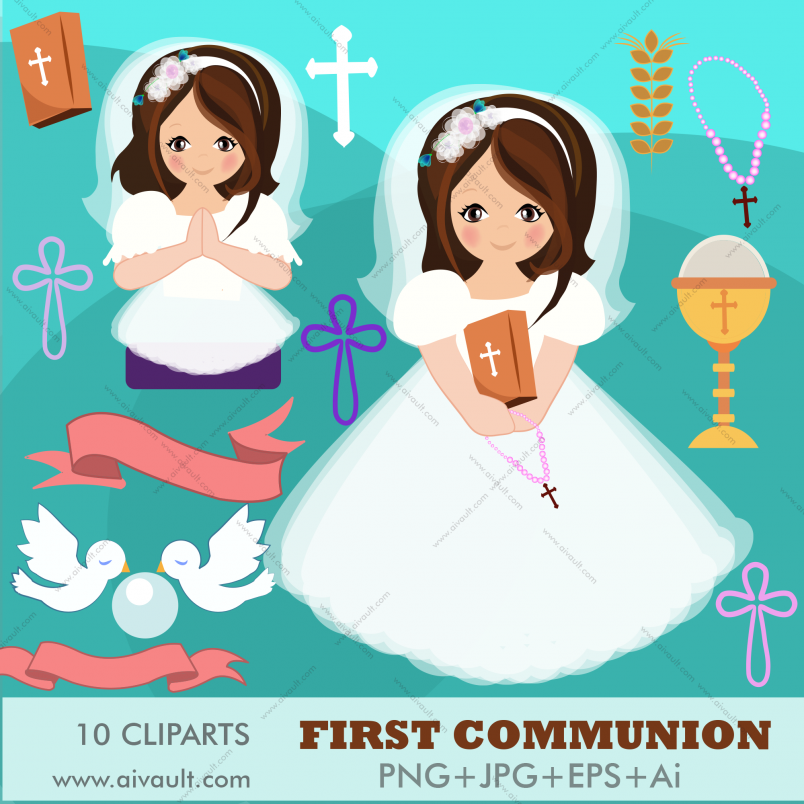 First Communion Digital Vector Clipart