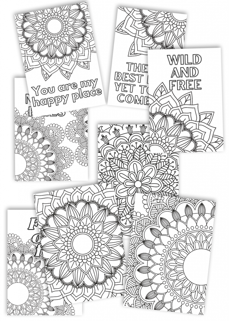 flower mandala coloring pages adults illustration Archive