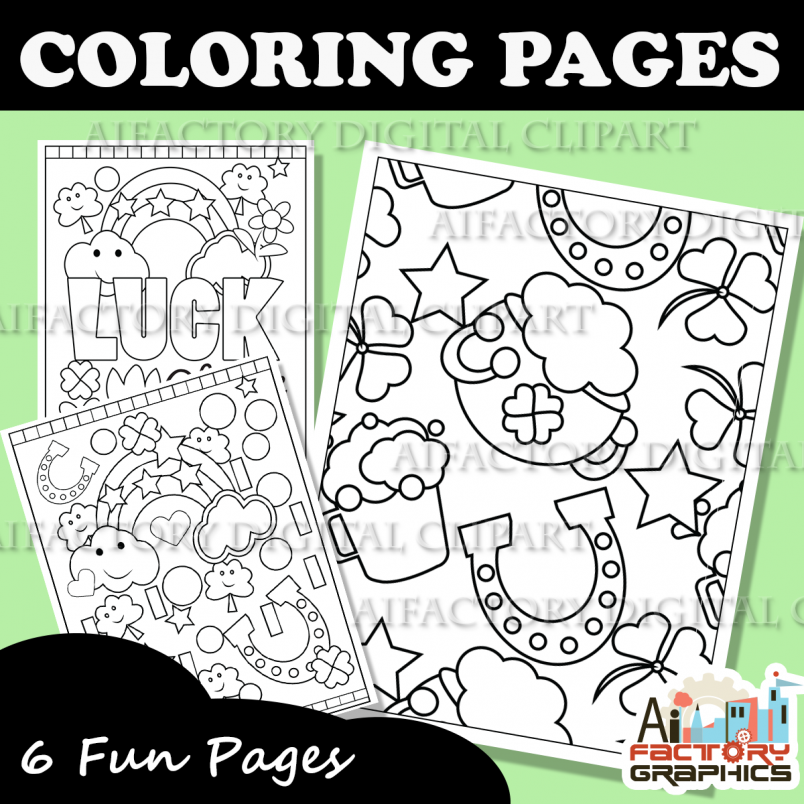 Preview Coloring stpatrick St. Patrick's Day Coloring Pages {Crafts made by Aifactory Clipart}