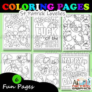 Patrick's Day Coloring Pages {Crafts made by Aifactory Clipart}