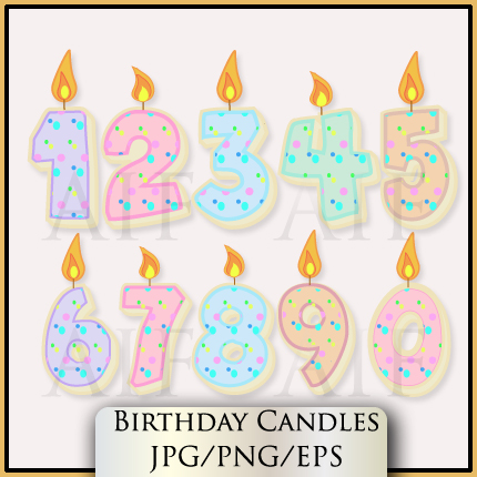 Birthday Candles Burning Clipart