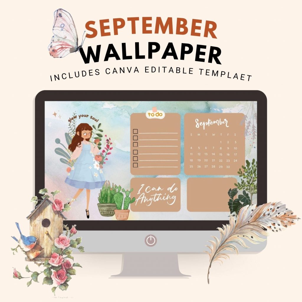 Copy of 💟 Lesson Templates Customer Journey Course September Wallpaper + Desktop Calendar Pinterest Template
