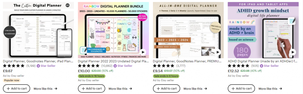 digital planners Best Digital Products to Sell on Etsy