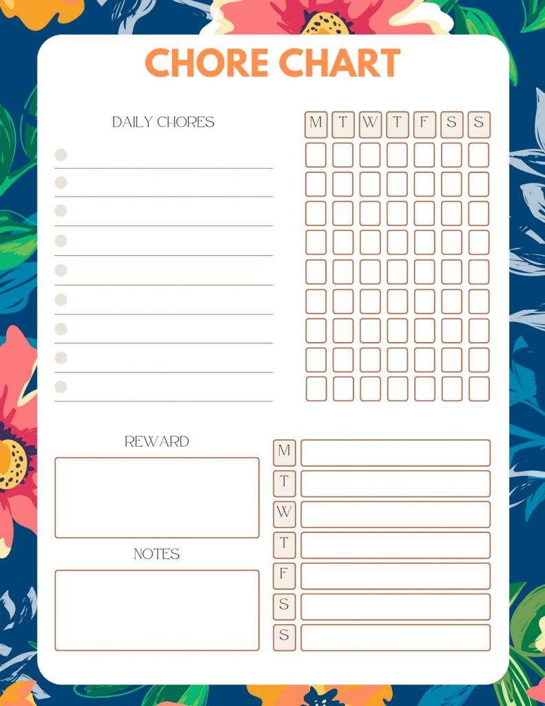 1 Canva Free Template Download Now (Editable) : Kids Chore Charts