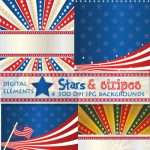 4th of july stripes and strs clipart images