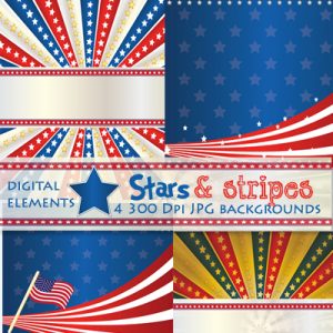 4th of july stripes and strs clipart images