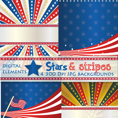 4th of july stripes and strs clipart images 
