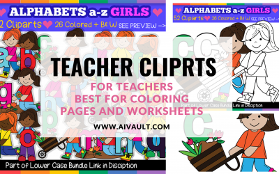 Teacher Clipart Alphabet Uppercase & LowerCase Letters