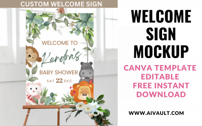 Welcome Sign Mockup Template : Eye-Catching Free Canva Template