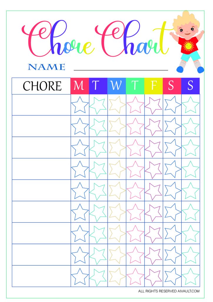 chorecharts 02 10 Best Chore Charts Free Printables PDF : Free Download