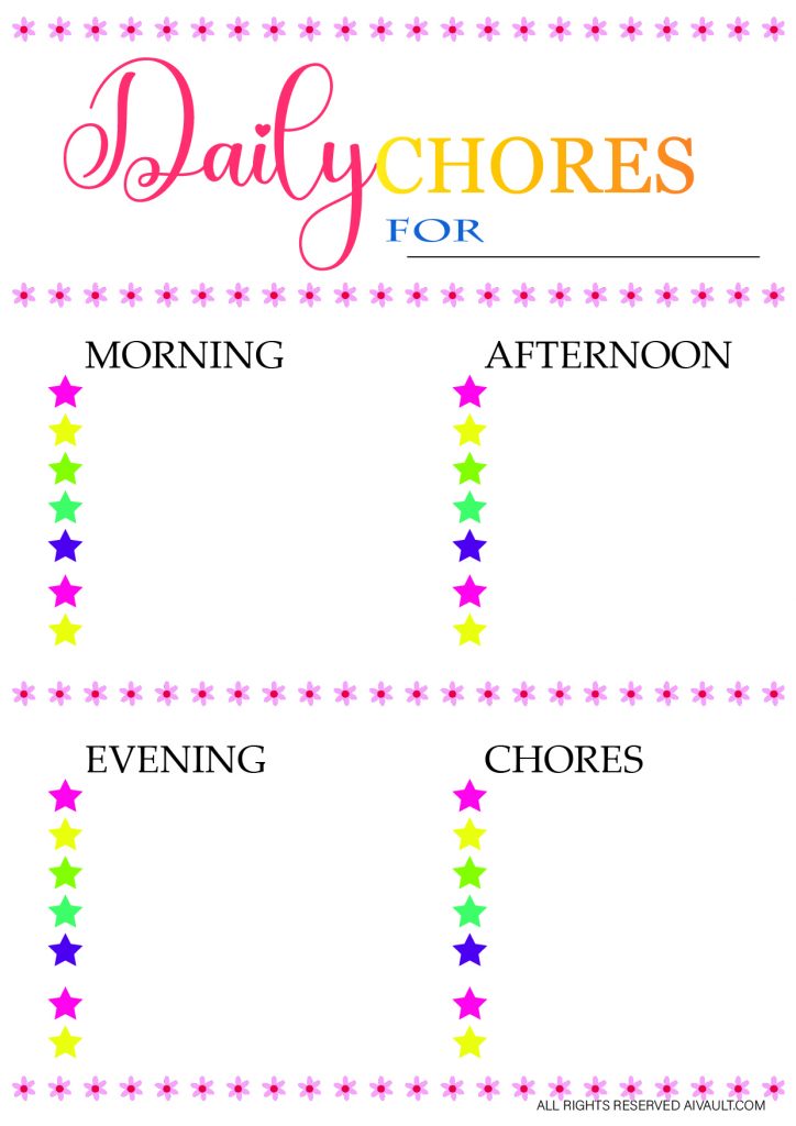 chorecharts 06 10 Best Chore Charts Free Printables PDF : Free Download