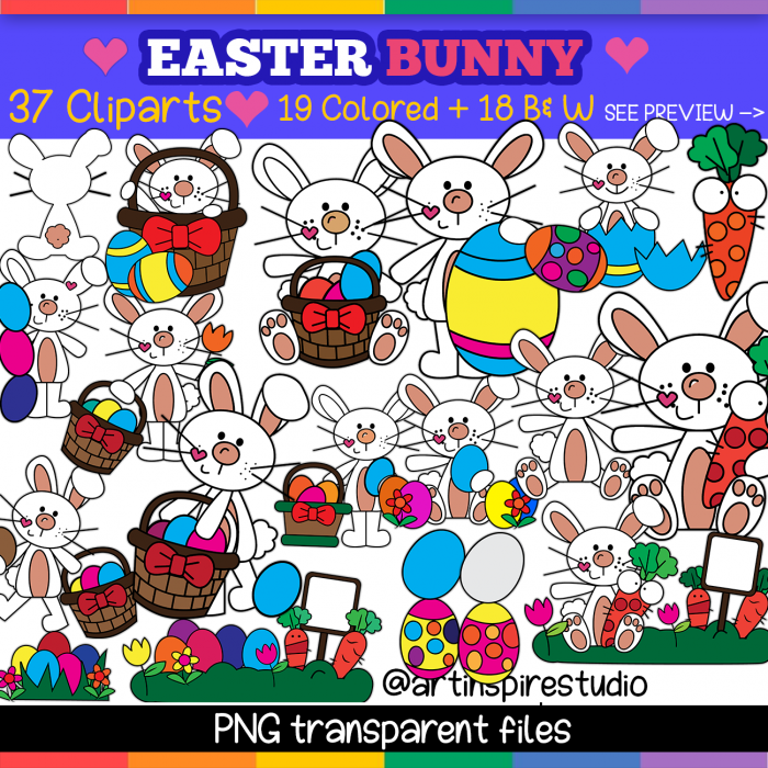 cute bunny easter clipart png jpg black and white rabbit in the garden clip art instant download
