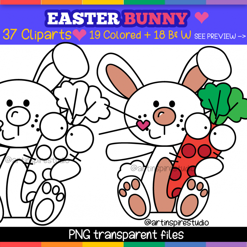 easter set1b Easter Bunny Clipart