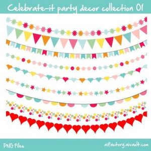 Buntings banners Clipart - Garland decoration