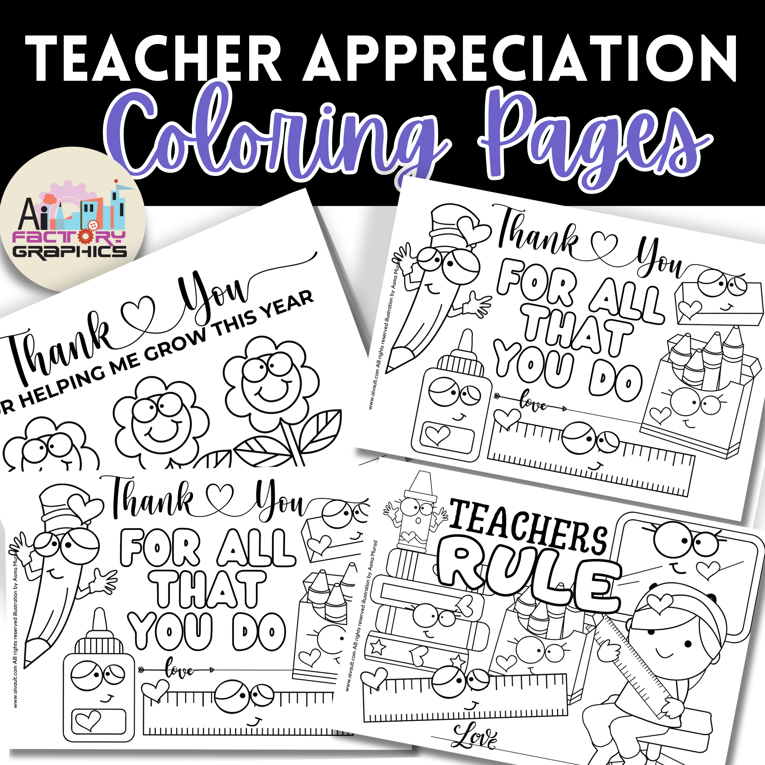 Teacher appreciation coloring sheets for