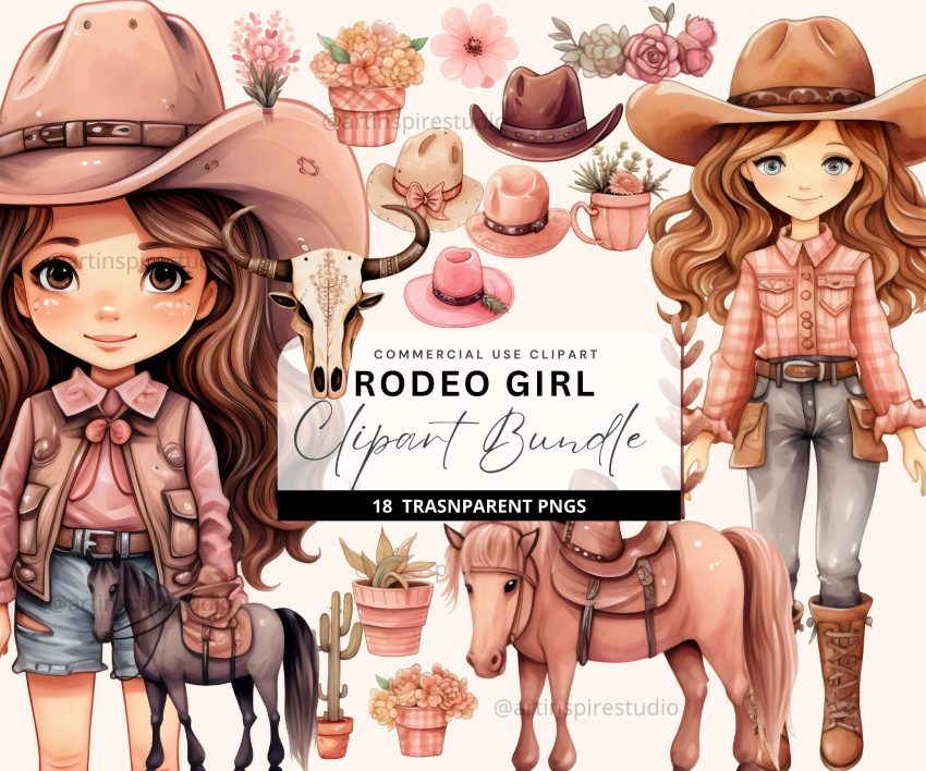 7 2 scaled Girl Cowgirl Clipart
