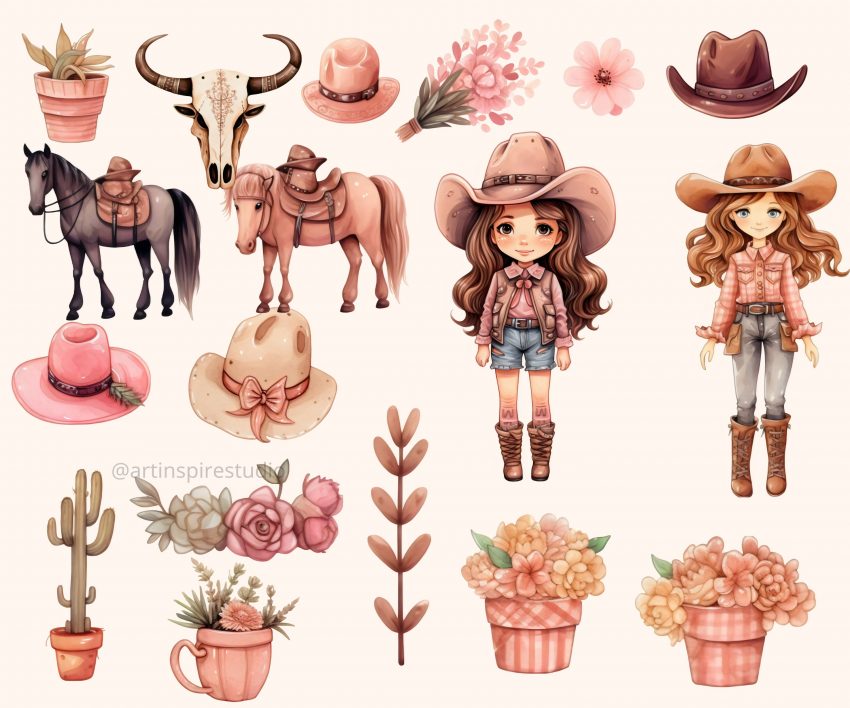 8 2 scaled Girl Cowgirl Clipart