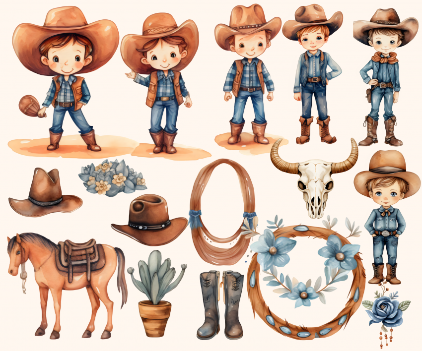 9 Wild West Cowboy Clipart