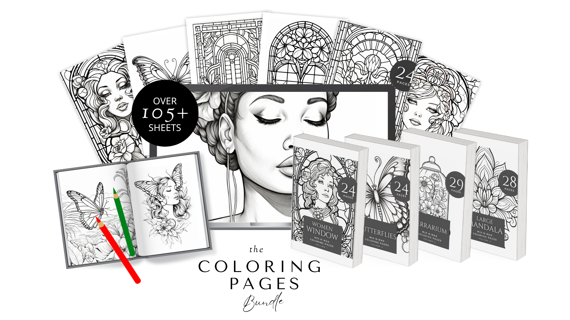 Coloring Pages for Adults Bundle