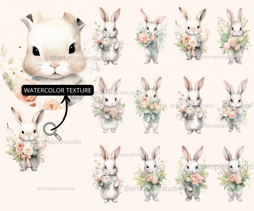 Copy of commercial use clipart 43 scaled Fluffy Bunny Clipart