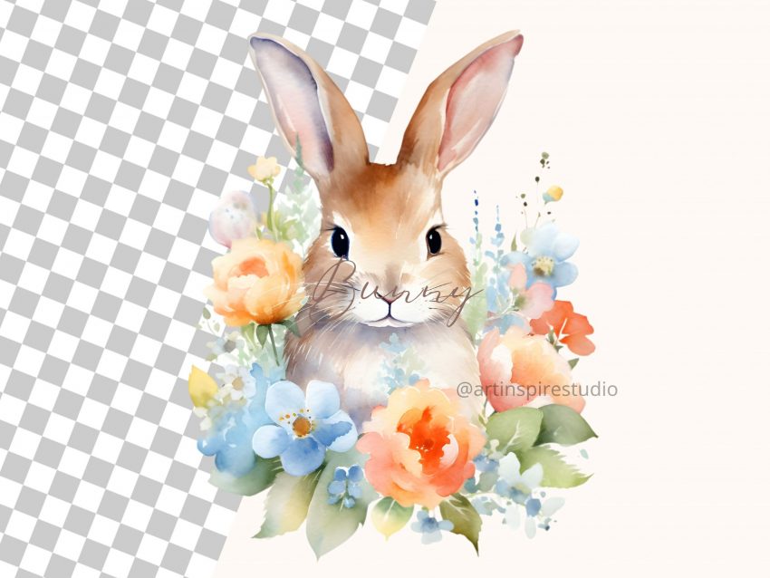 flowers wreath 14.png 6 scaled Floral Bunny Clipart,