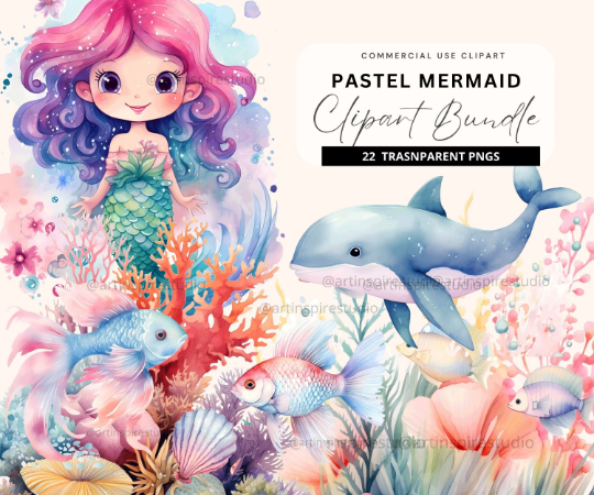 mermaid watercolor clipart 1 Mermaid Watercolor Clipart